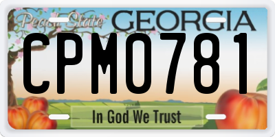 GA license plate CPM0781