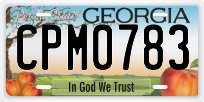 GA license plate CPM0783