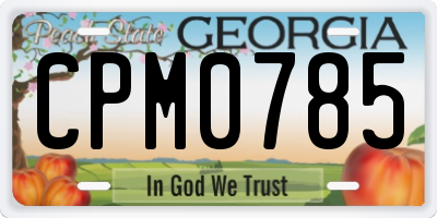 GA license plate CPM0785