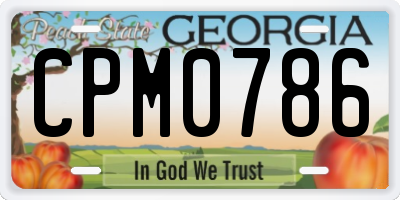 GA license plate CPM0786