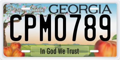 GA license plate CPM0789