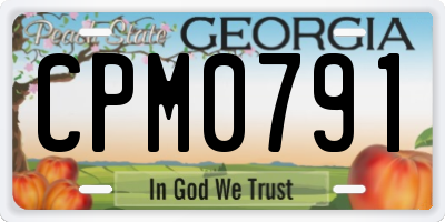 GA license plate CPM0791