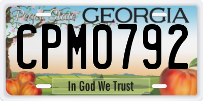 GA license plate CPM0792