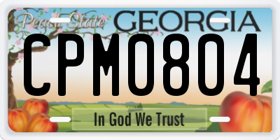 GA license plate CPM0804
