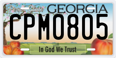 GA license plate CPM0805