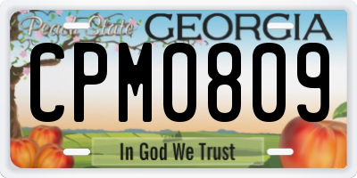 GA license plate CPM0809