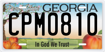 GA license plate CPM0810