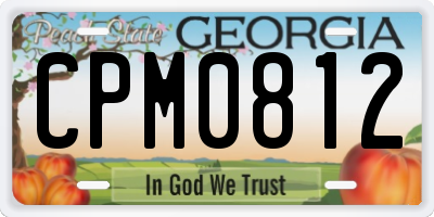GA license plate CPM0812