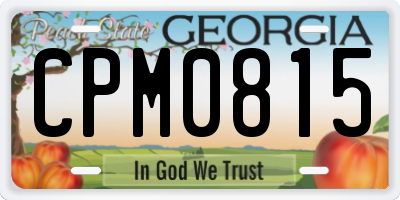 GA license plate CPM0815