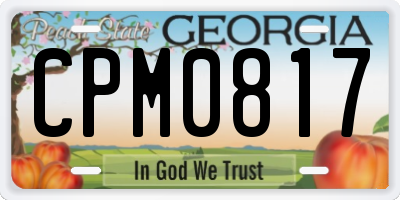 GA license plate CPM0817