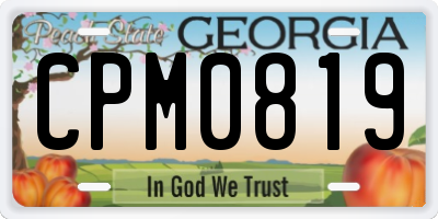 GA license plate CPM0819
