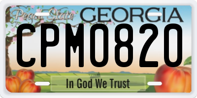 GA license plate CPM0820