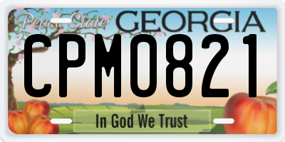 GA license plate CPM0821
