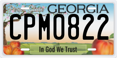 GA license plate CPM0822