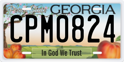 GA license plate CPM0824
