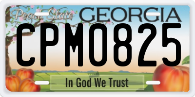 GA license plate CPM0825