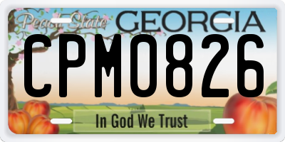 GA license plate CPM0826