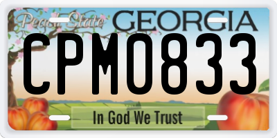 GA license plate CPM0833