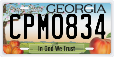 GA license plate CPM0834