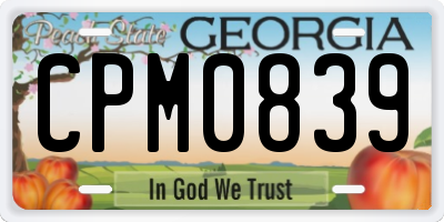 GA license plate CPM0839
