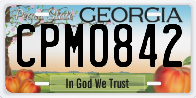 GA license plate CPM0842