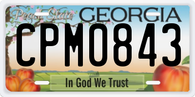 GA license plate CPM0843