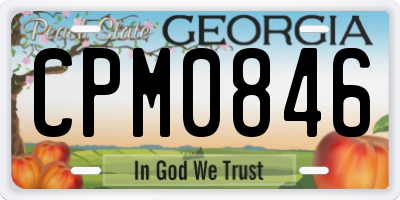GA license plate CPM0846