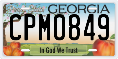 GA license plate CPM0849