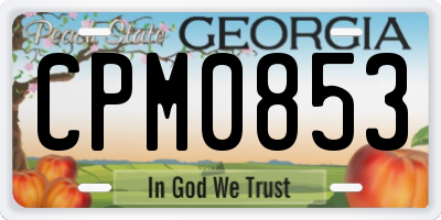 GA license plate CPM0853