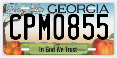 GA license plate CPM0855
