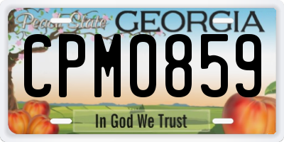 GA license plate CPM0859