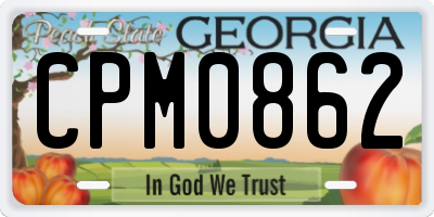 GA license plate CPM0862
