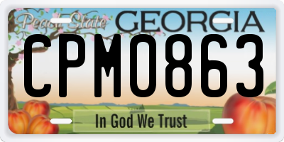 GA license plate CPM0863