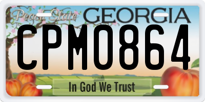 GA license plate CPM0864