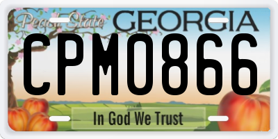 GA license plate CPM0866