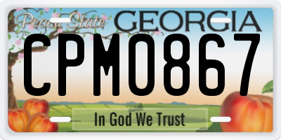 GA license plate CPM0867