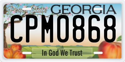 GA license plate CPM0868