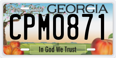 GA license plate CPM0871