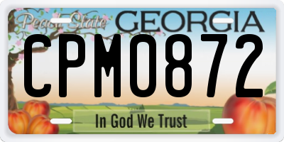 GA license plate CPM0872