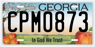 GA license plate CPM0873