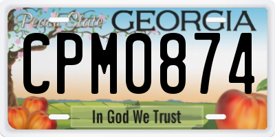 GA license plate CPM0874