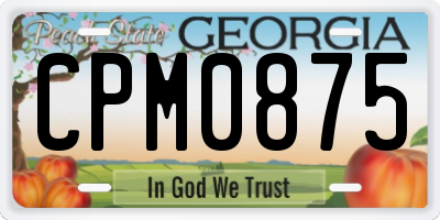 GA license plate CPM0875