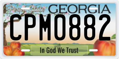 GA license plate CPM0882