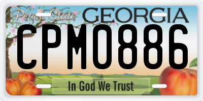 GA license plate CPM0886