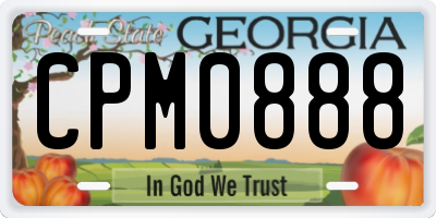 GA license plate CPM0888