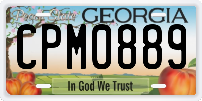 GA license plate CPM0889