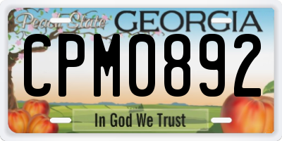 GA license plate CPM0892
