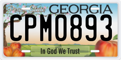 GA license plate CPM0893