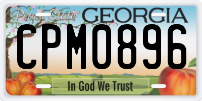 GA license plate CPM0896