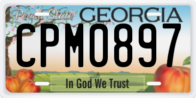 GA license plate CPM0897